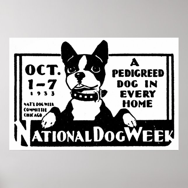 Poster der National Dog Week 1933 (Vorne)