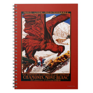 Poster der Olympischen Winterspiele 1924 Notizblock