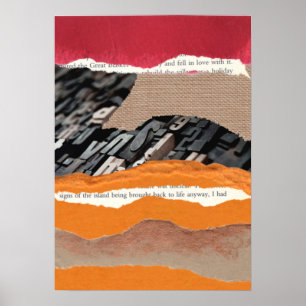 Poster der roten orangefarbenen Collage