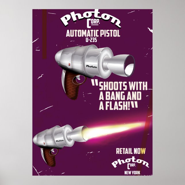 Poster der Vintagen Pistole-Science Fiction (Vorne)