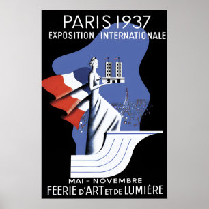 Poster der Weltausstellung Paris 1937 Vintage Fran