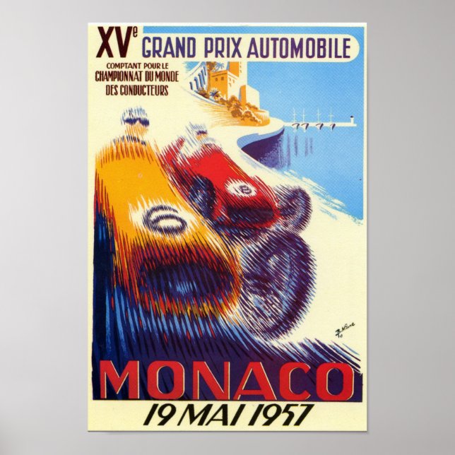 Poster des Grand Prix von Monaco 1957 (Vorne)