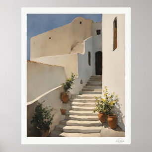 Poster des Hauses mit weißer Treppe