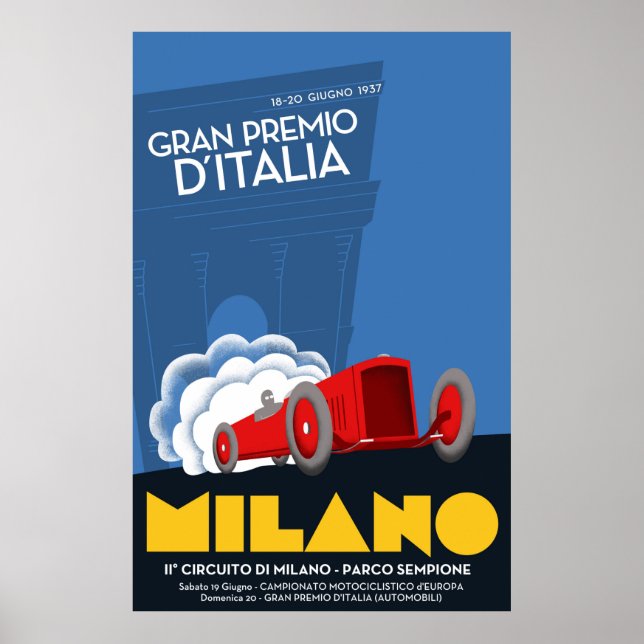 Poster des italienischen Grand Prix von 1937 (Vorne)