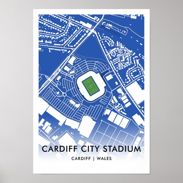 Poster des Stadtstadions Cardiff - Zuhause von Car (Vorne)