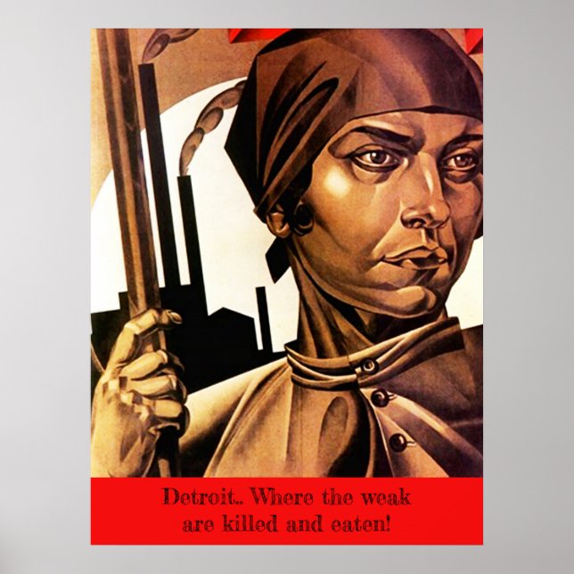 POSTER ~ Detroit, wo Schwache getötet und gegessen (Vorne)