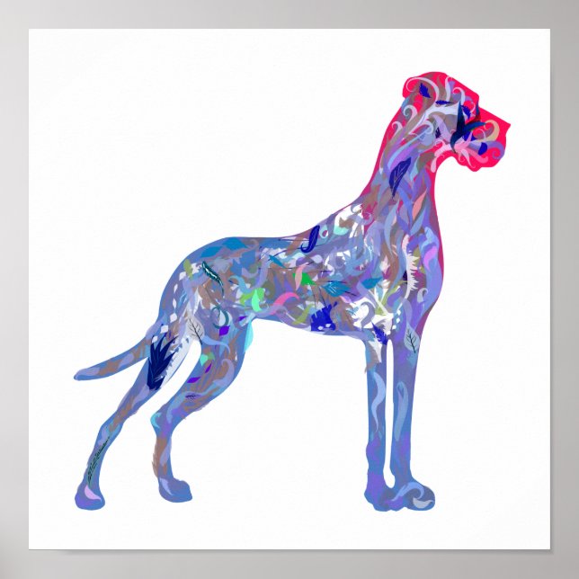 Poster Deutsche Dogge Frühling (Vorne)