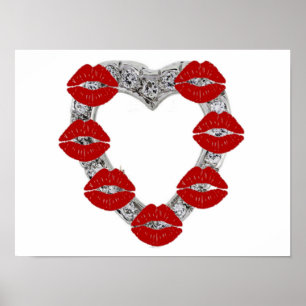 Poster Diamond Herz mit Kisses