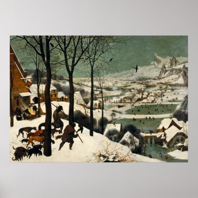 Poster Die Jäger im Schnee Pieter Bruegel (Vorne)