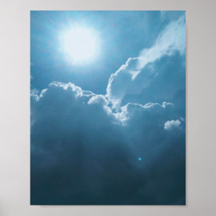 Poster-Dramatisches Sonnenlicht durch Wolken Poster