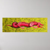 Poster-Druck des Red Chinese Dragon