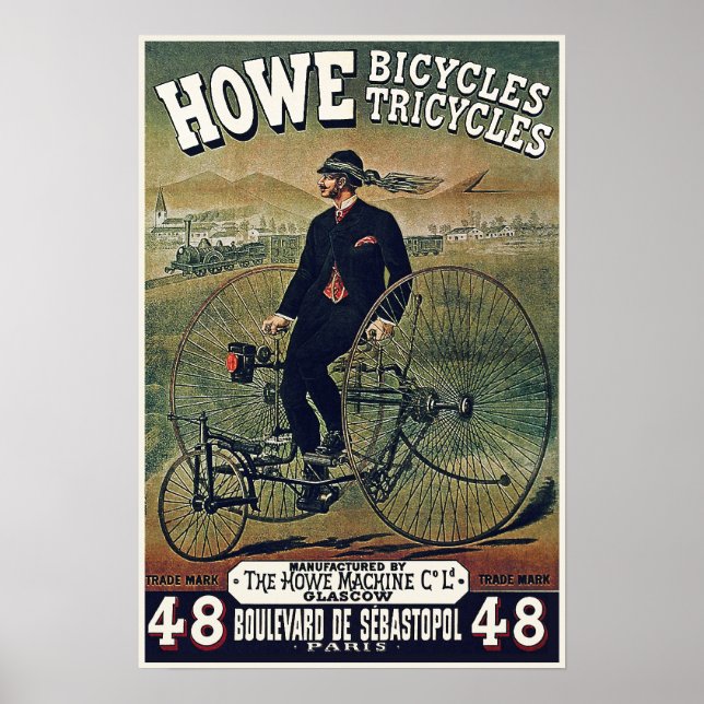 Poster/Drucke: Howe Bicycles Tricycle Poster (Vorne)