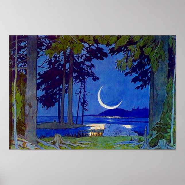 POSTER DRUCKNORTHWOODS SLIVER MOON REFLECTION (Vorne)