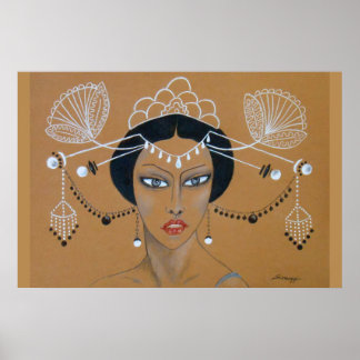 Poster "Eastern Elegance" Orig. Asiatisch/Art-Déco