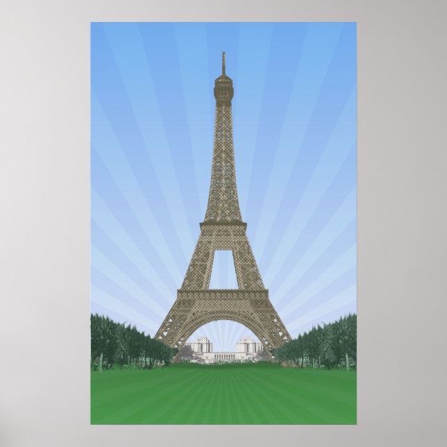 Poster: Eiffelturm Paris: Vector Zeichnend Poster (Vorne)