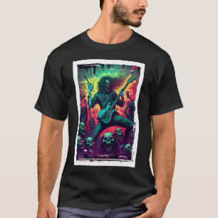 Poster einer Death-Metal-Band mit einem Gitarriste T-Shirt