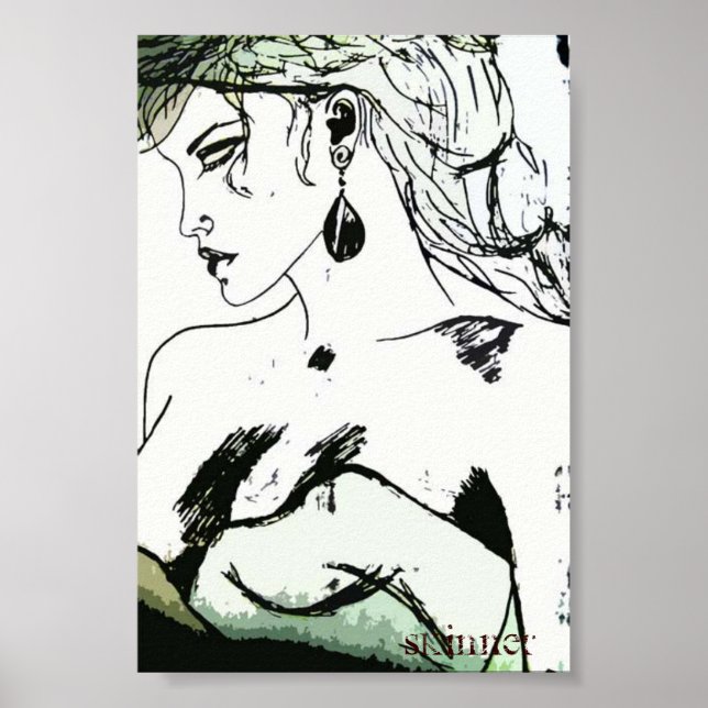 Poster einer Frau, Seitenprofil (Vorne)
