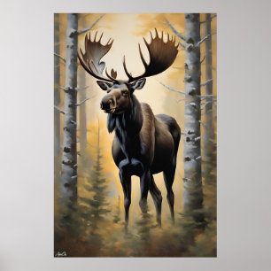 Poster Elch Malstil