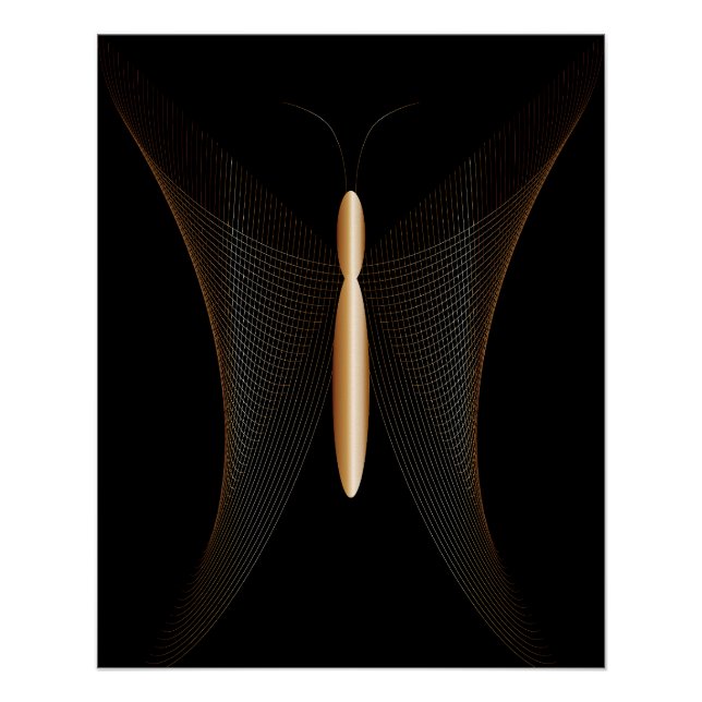 Póster elegante de mariposa abstracta  poster (Vorderseite)