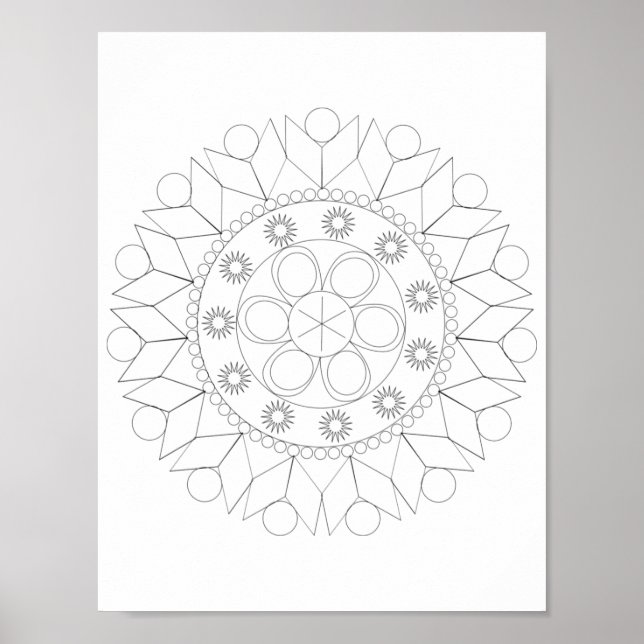 Poster - Elegantes Mandala Muster in Farbe (Vorne)