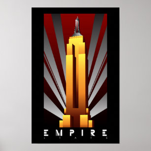 Poster - Empire State Gebäude Art Deco