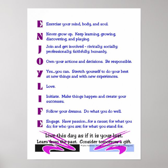 Poster: "Enjoy Life" Poster (Vorne)