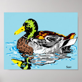 Poster/Ente in einem Teich Poster