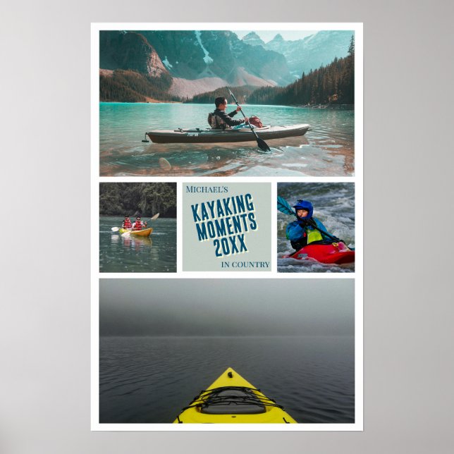 Poster Erstellen Sie Ihr eigenes Kayaking Foto (Vorne)