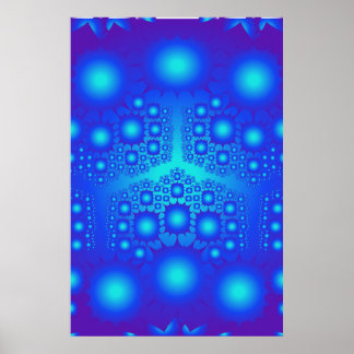Poster: Explosionen des blauen Fraktals Poster