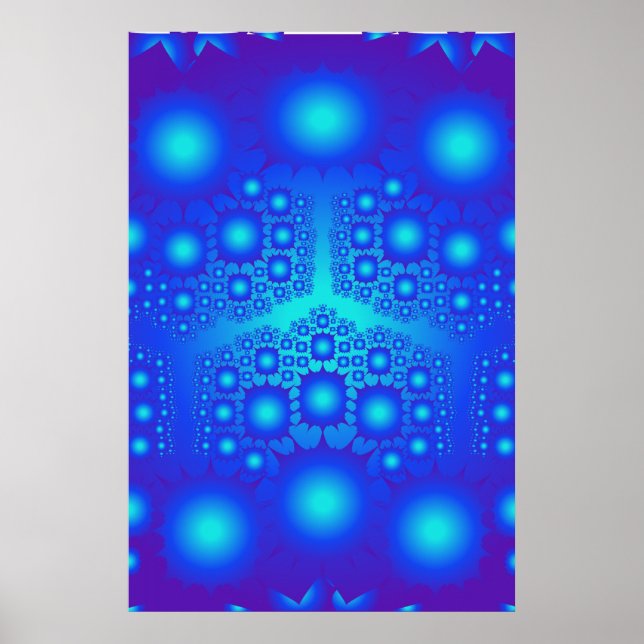 Poster: Explosionen des blauen Fraktals Poster (Vorne)