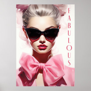 Poster Fabulous Mode Model Pink Bow
