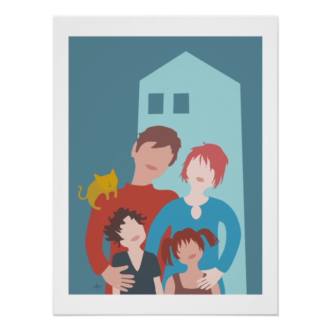 poster family and cat (Vorderseite)