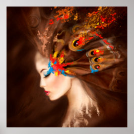 Poster Fantasy Schöne Frühjahrsschmetterling