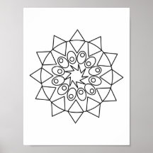Poster - Farbe in diesem einfachen Mandala-Design