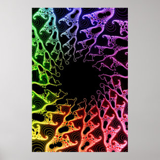Poster: Farbiges Fraktal Vortex Poster