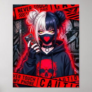 Poster "Fass Mein Handy Nie An" Anime-Mädchen