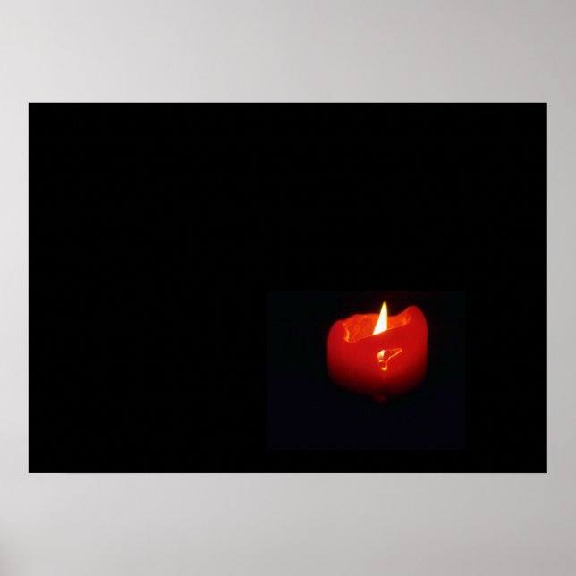 Poster - Flamme aus roter Kerze (Vorne)