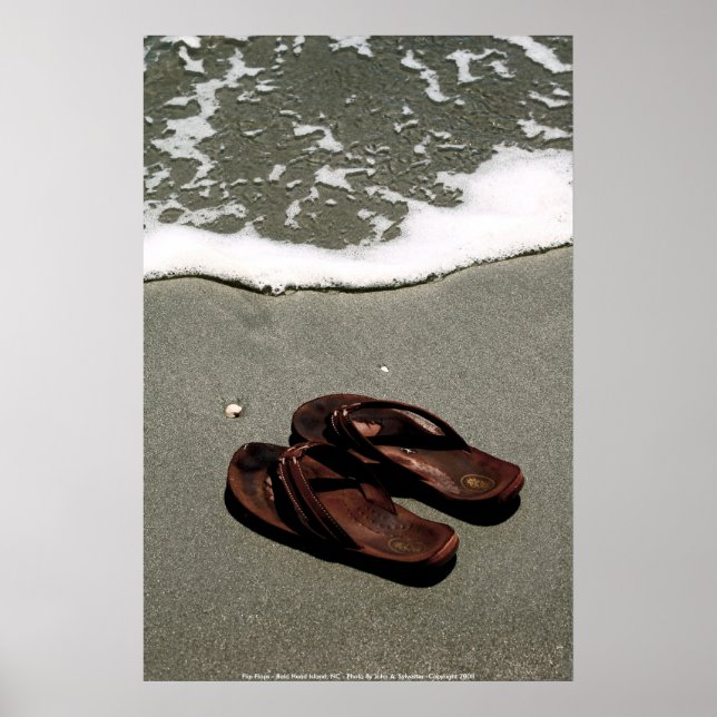 POSTER- Flip Flops - Bald Head Island, NC - P... Poster (Vorne)