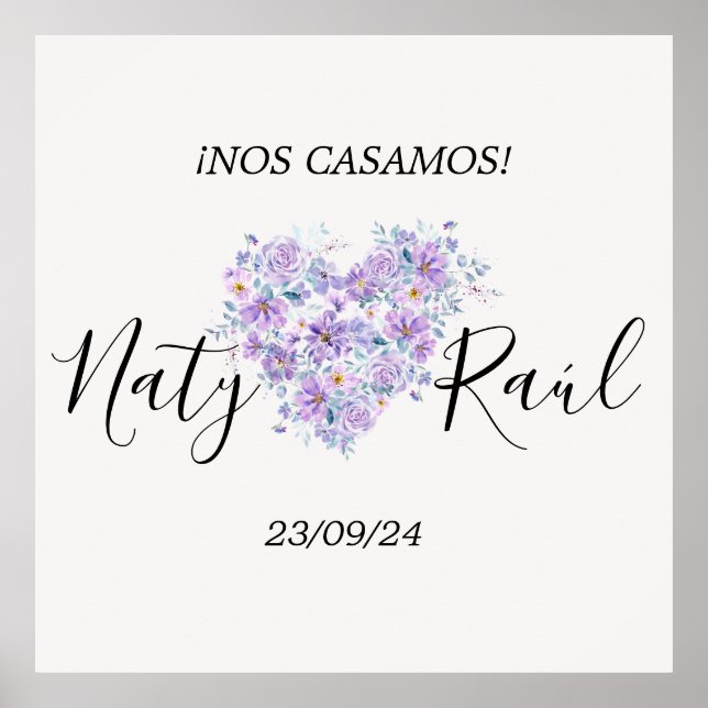 Poster Floral en Tonos Lilas (Vorne)