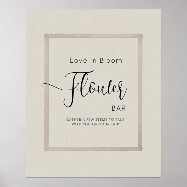 Poster FLOWER BAR für Junggesellinnenabschiede.  (Vorne)