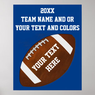 Poster Football with Your TEXT and Team COLORS