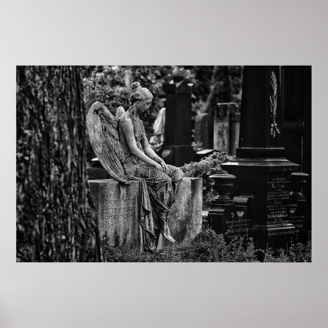 Póster Fotografía en blanco negro Poster de ángele (Vorne)