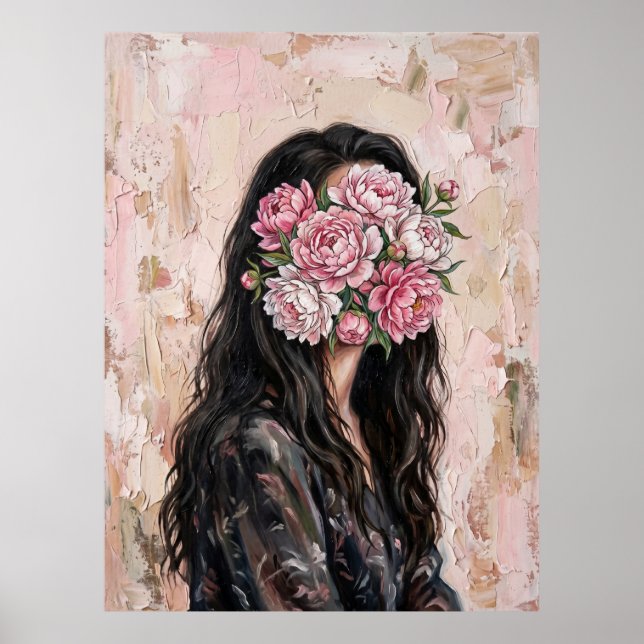 Poster 'Frau in Blüte' (Vorne)