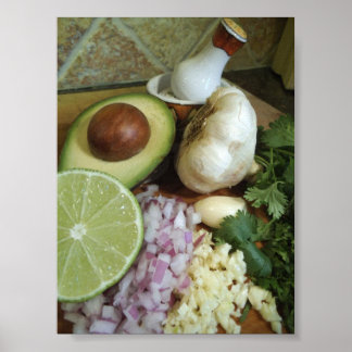 Poster "Fresh Guacamole Ingredients"