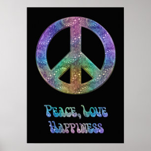 Poster Frieden Liebe Glück