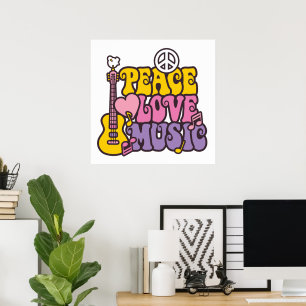Poster Frieden, Liebe und Musik