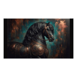 Poster Friesian Horse Gothic War Horse