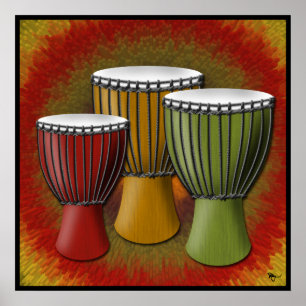 Poster für afrikanische Djembe Drum