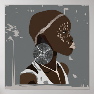 Poster für afrikanische Girl Artwork