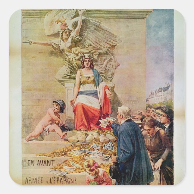 Poster für das zweite Darlehen für die Landesverte Quadratischer Aufkleber (Vorderseite)